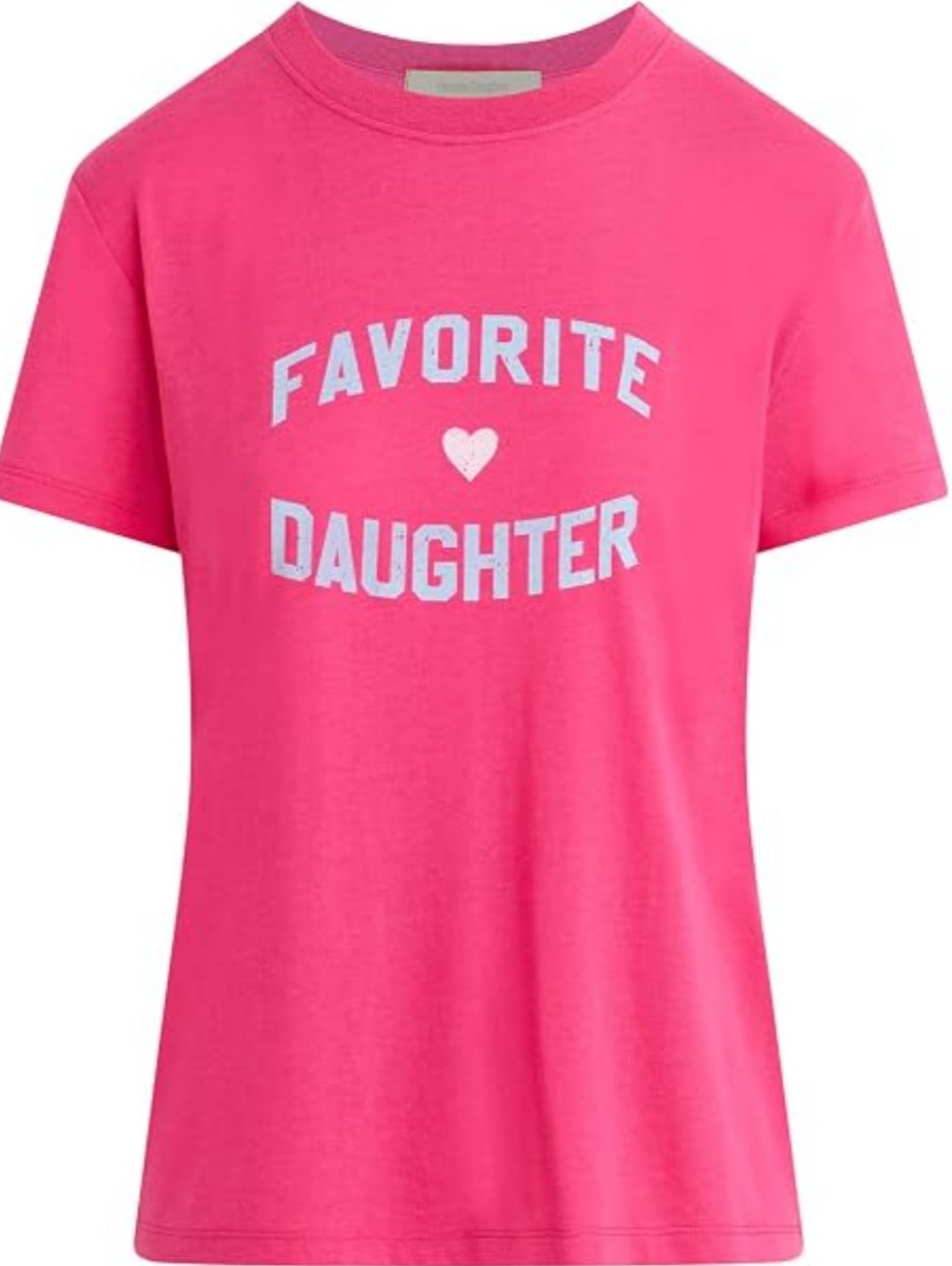 Favorite Daughter Hot Pink Logo Short Sleeve Graphic Tee Heart Women's Size S